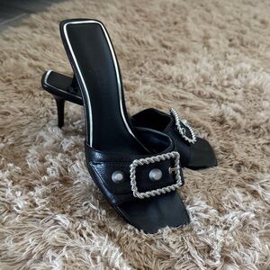 Gianni Bini Black Heels with Silver Accents